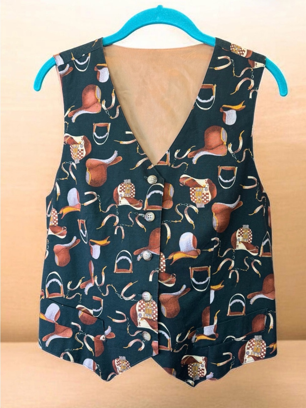 Bentley Arbuckle Equestrian Print Vest Size M